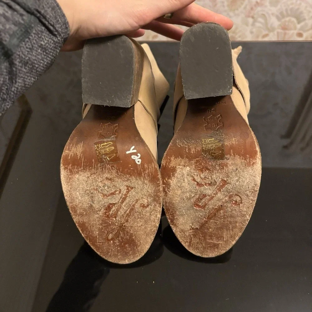 Free People Royal Rush Ankle‎ Boots Leather 38 8 Tan Boho Festival Rodeo Western